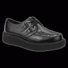 TUK - Black Leather Low-Sole Viva Creeper Shoe