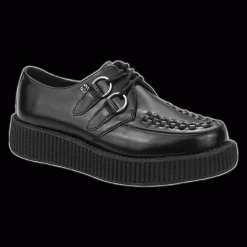 TUK - Black Leather Low-Sole Viva Creeper Shoe