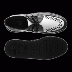 Shoes & Boots TUK - Black & White Leather Viva Mondo Creeper Shoe