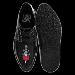 TUK - Black TUKskin™ Vegan Rose & Dagger Creeper Shoe Shoes & Boots