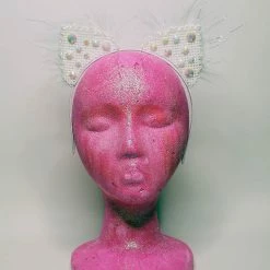 Vixens And Angels Kitten Ears White Rhinestone Kandi Kitten Ears